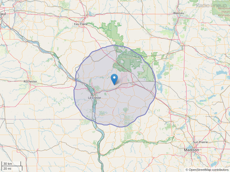 WCOW-FM Coverage Map