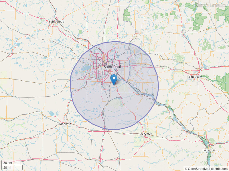 KCMP-FM Coverage Map