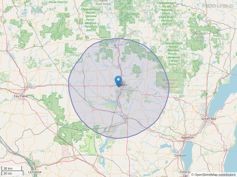 WHRM-FM Coverage Map