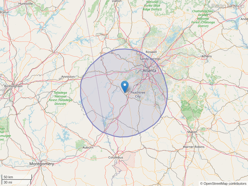 WRDG-FM Coverage Map