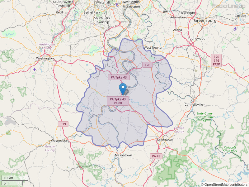 WCAL-FM Coverage Map