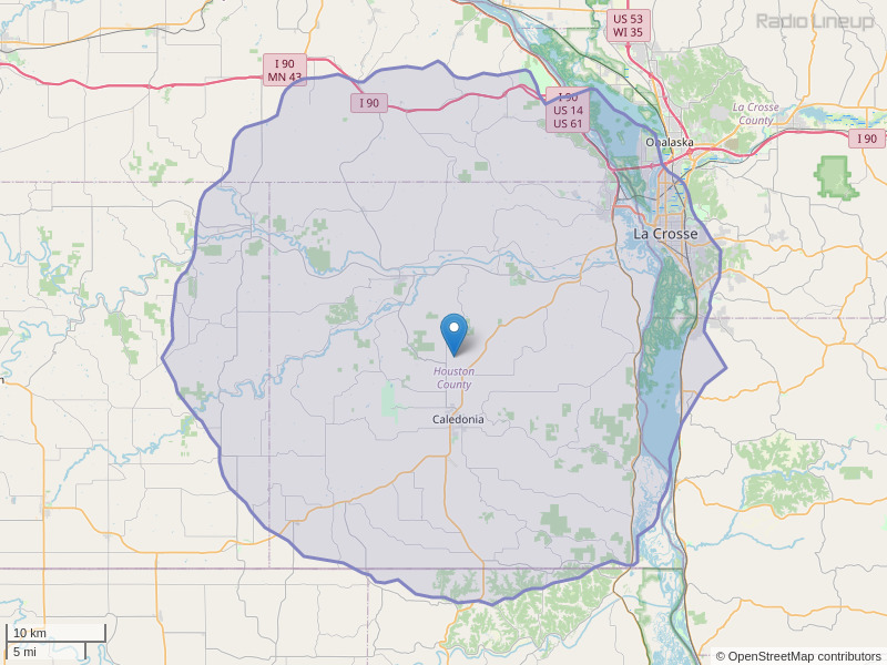 KCLH-FM Coverage Map