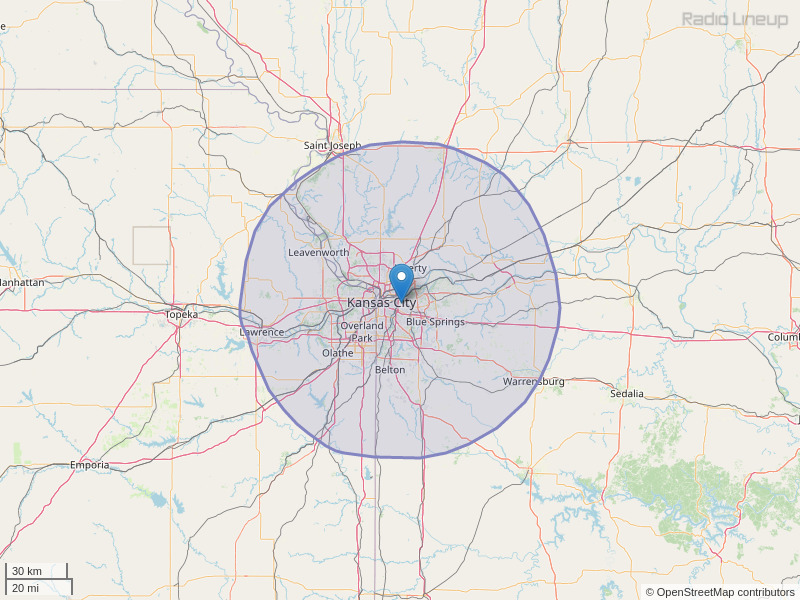 KCMO-FM Coverage Map