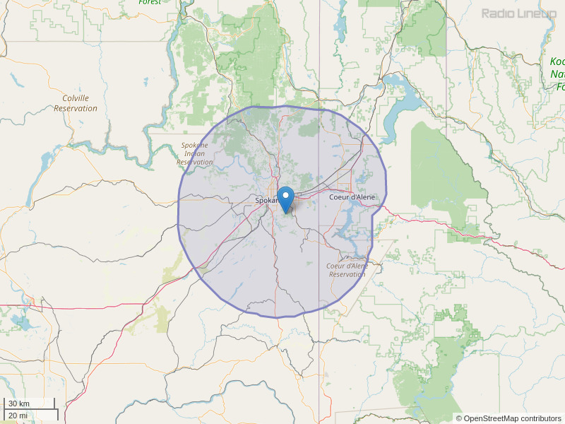 KEEH-FM Coverage Map