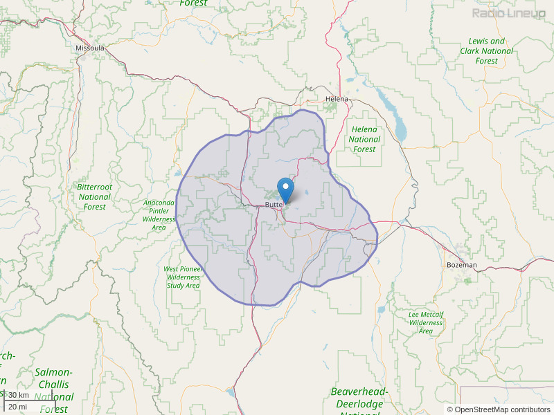 KAAR-FM Coverage Map