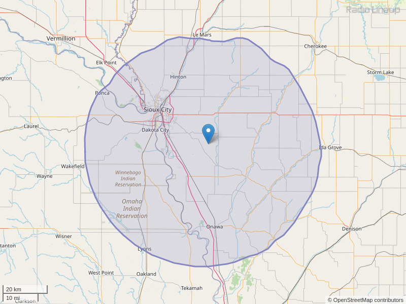KKYY-FM Coverage Map