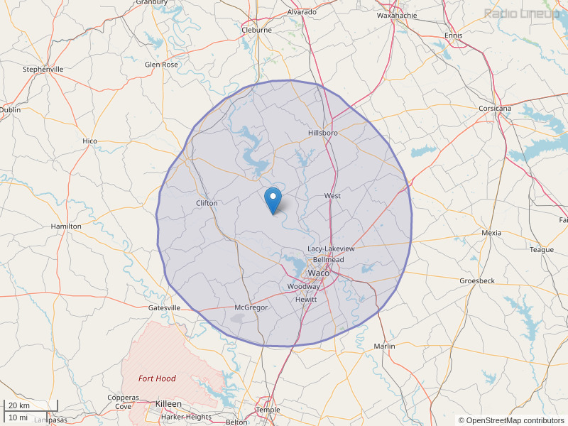 KWOW-FM Coverage Map