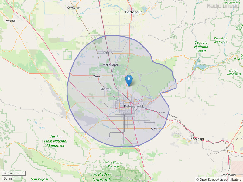 KDFO-FM Coverage Map