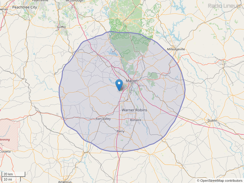 WQBZ-FM Coverage Map