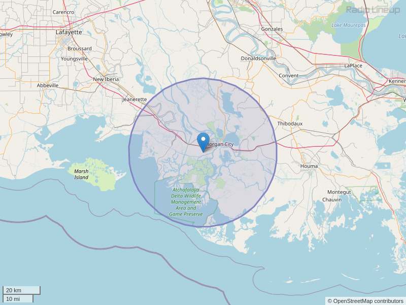 KQKI-FM Coverage Map