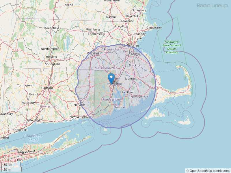 WWLI-FM Coverage Map