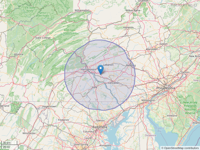 WWKL-FM Coverage Map