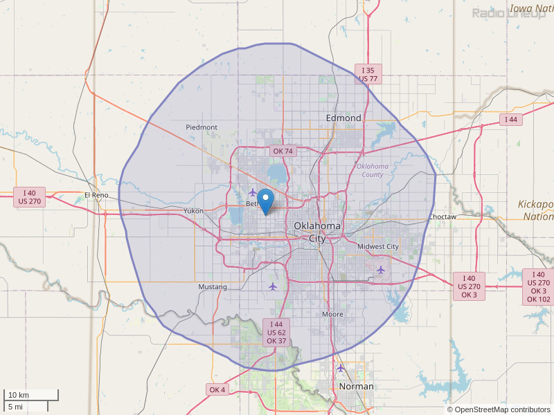 KKWD-FM Coverage Map