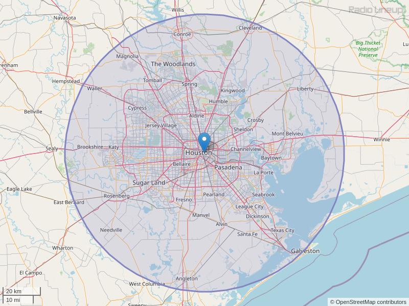 KLTN-FM Coverage Map