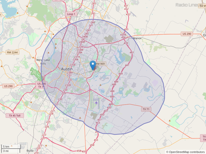 KOOP-FM Coverage Map