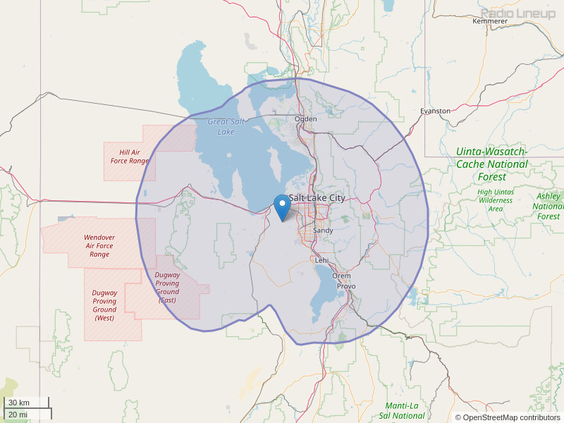 KJMY-FM Coverage Map