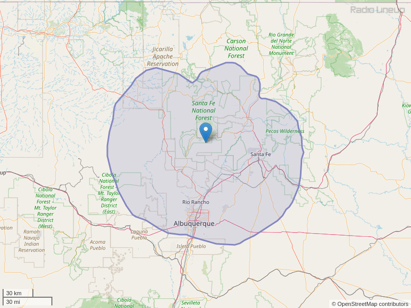 KRZY-FM Coverage Map