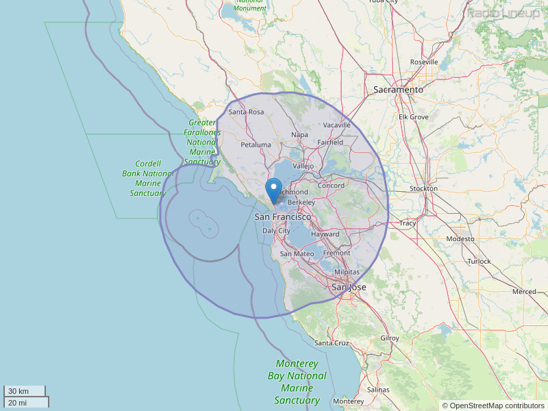 KRBQ-FM Coverage Map