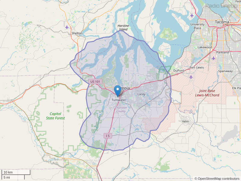 KAOS-FM Coverage Map