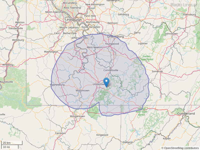 WOGG-FM Coverage Map