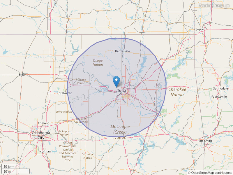 KRAV-FM Coverage Map