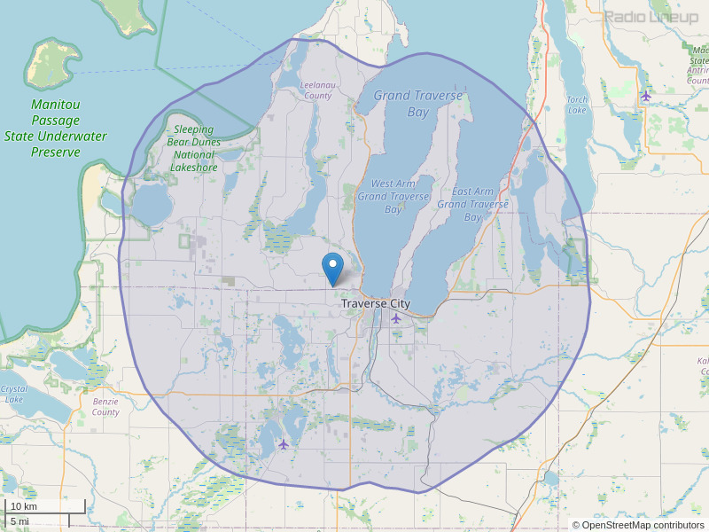 WZTC-FM Coverage Map