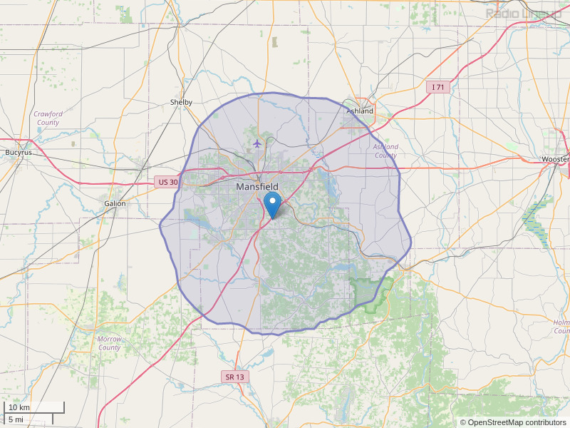 WOSV-FM Coverage Map