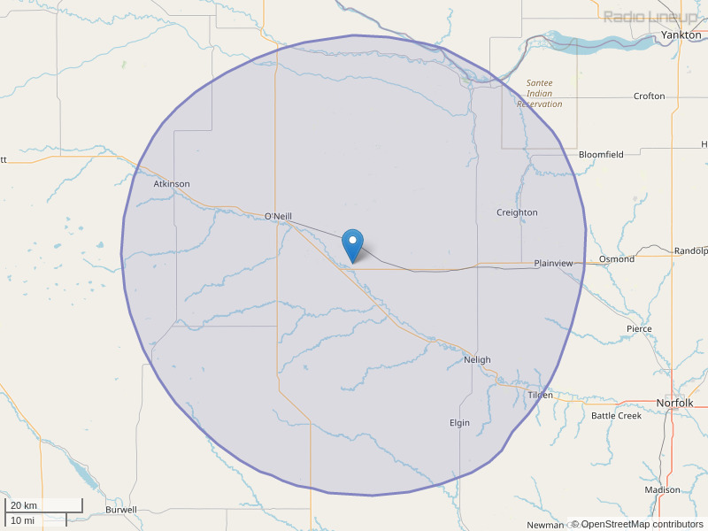 KGRD-FM Coverage Map