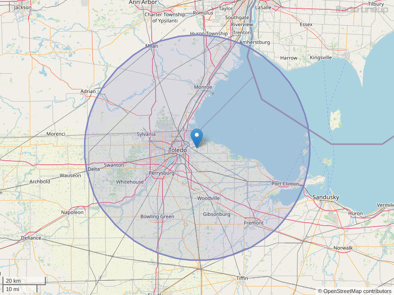 WGTE-FM Coverage Map