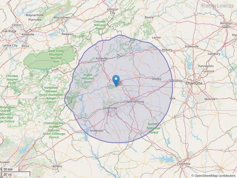 WYRD-FM Coverage Map