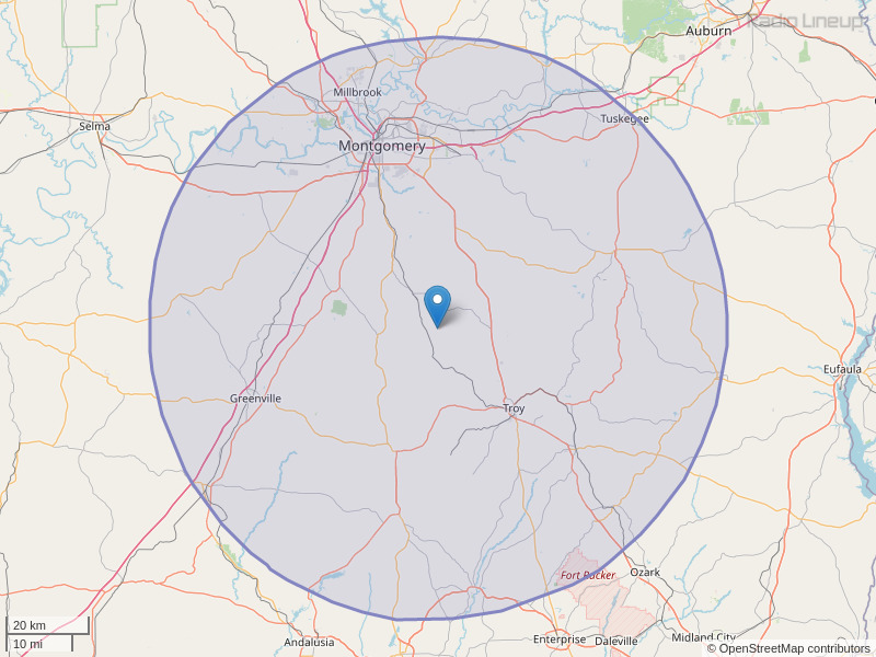 WHLW-FM Coverage Map