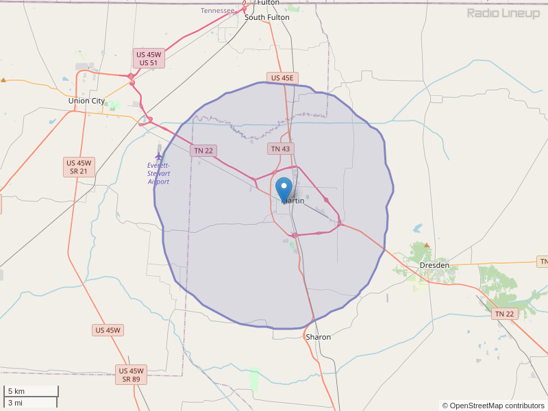 WUTM-FM Coverage Map