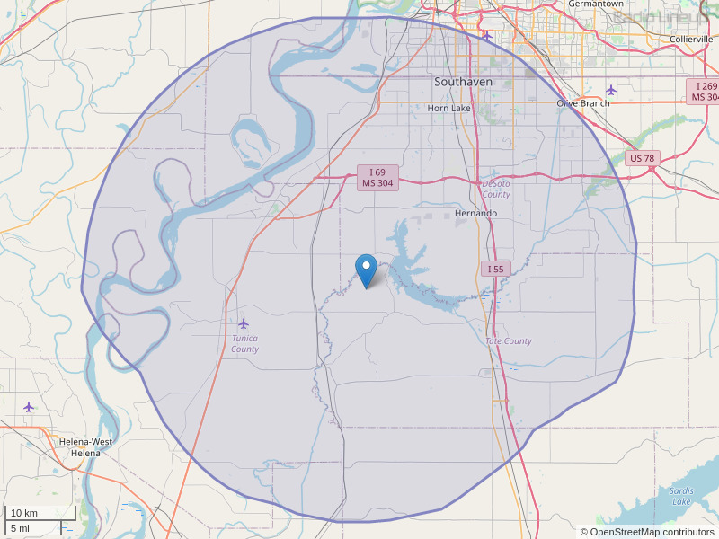 WIVG-FM Coverage Map