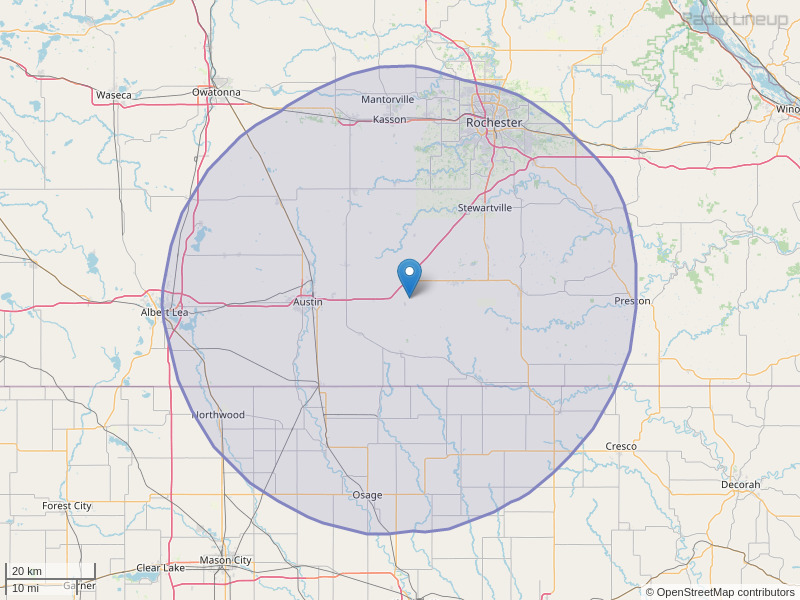 KYBA-FM Coverage Map