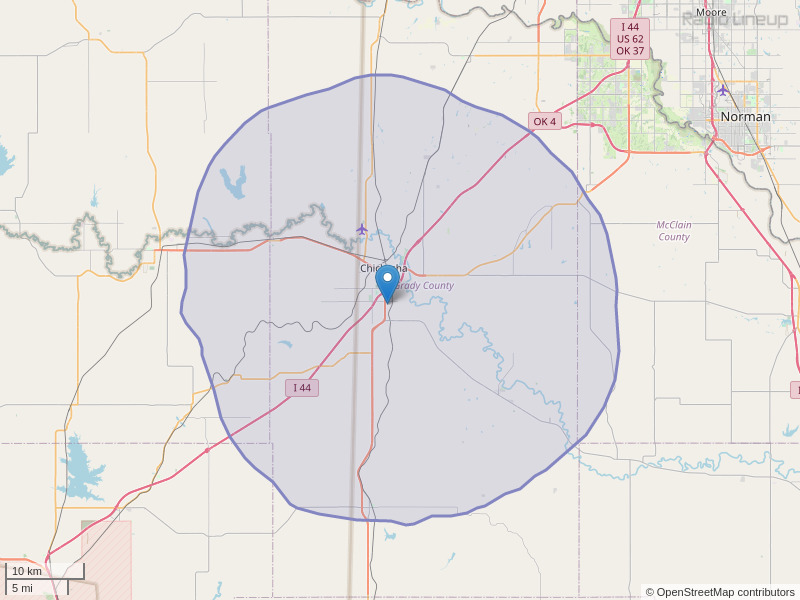 KWCO-FM Coverage Map