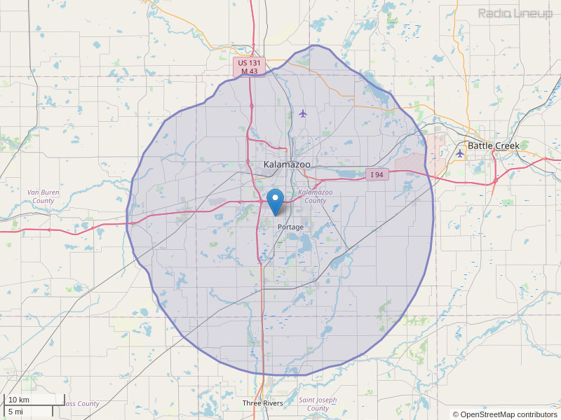 WZOX-FM Coverage Map