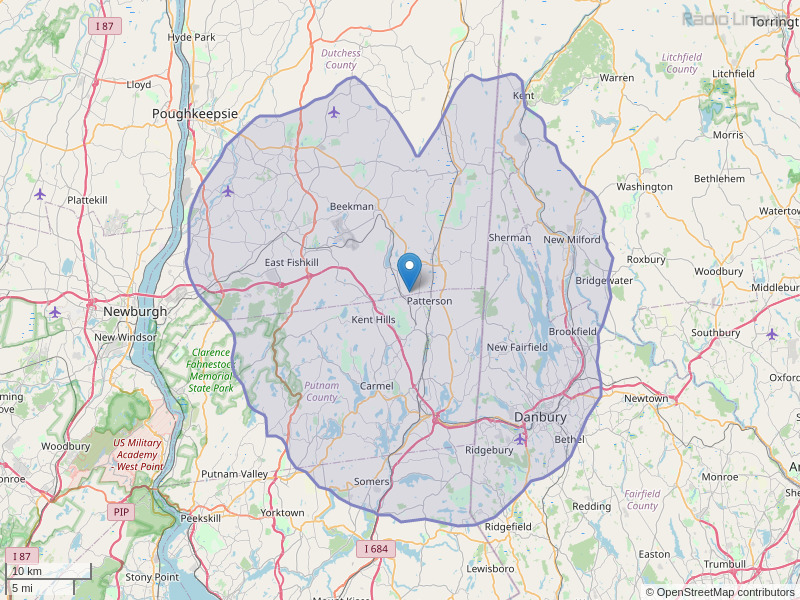 WDBY-FM Coverage Map
