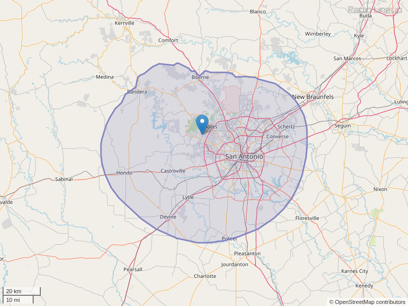 KRTU-FM Coverage Map