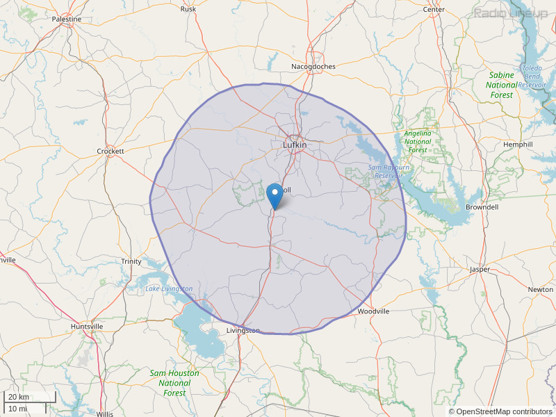 KVLL-FM Coverage Map