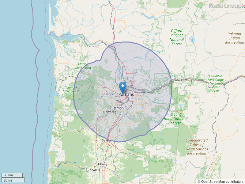 KRSK-FM Coverage Map