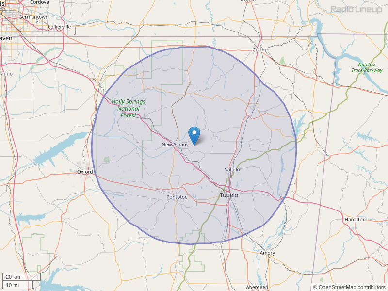 WWZD-FM Coverage Map