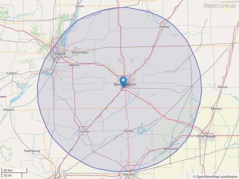 WBNQ-FM Coverage Map