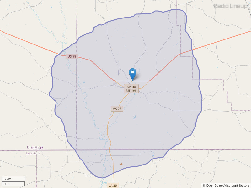 WTYL-FM Coverage Map