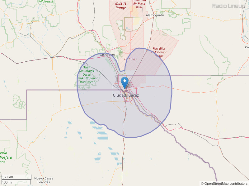 KPRR-FM Coverage Map