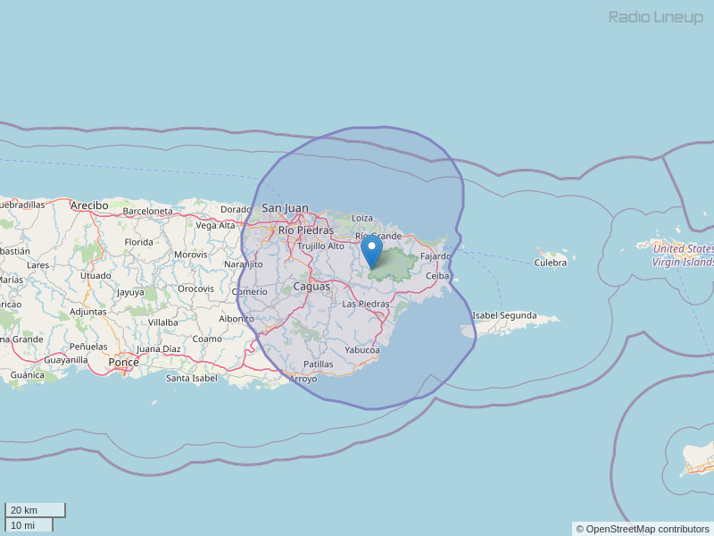 WOYE-FM Coverage Map