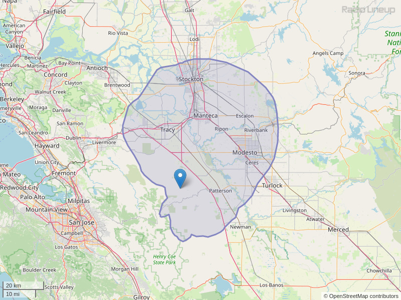 KUOP-FM Coverage Map