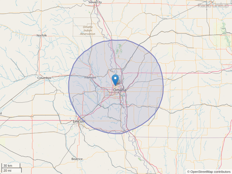 KXKT-FM Coverage Map