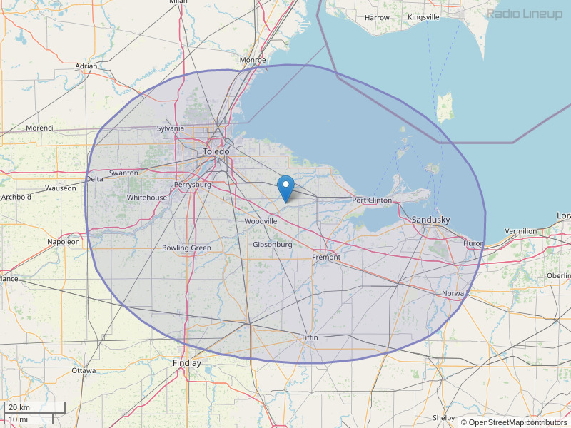 WXKR-FM Coverage Map