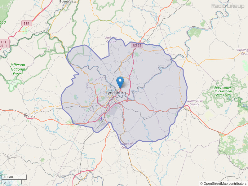 WAWX-FM Coverage Map