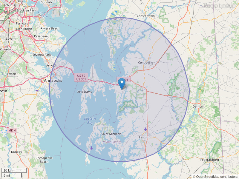 WRHS-FM Coverage Map